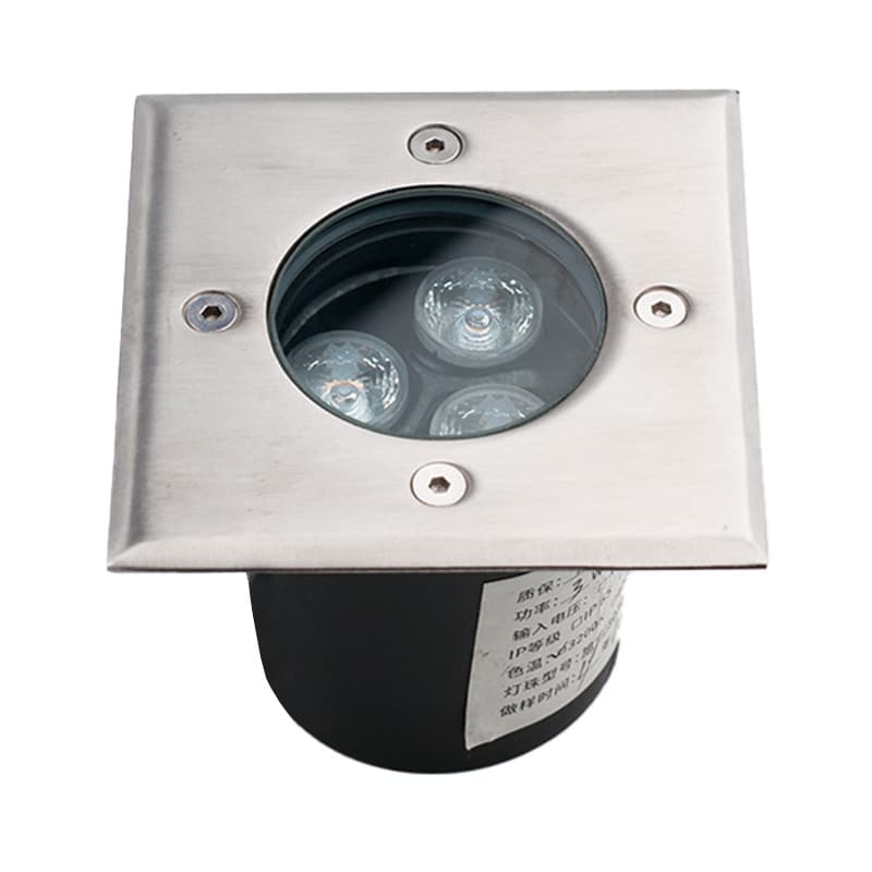 Driveway lights in concrete square Stainless Steel