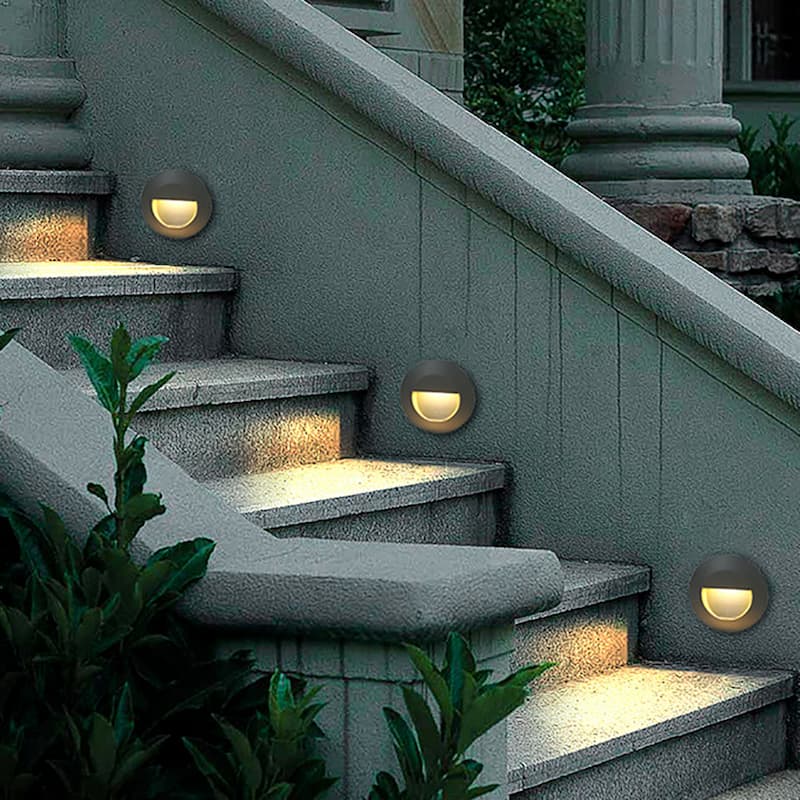 Solar concrete deals step lights